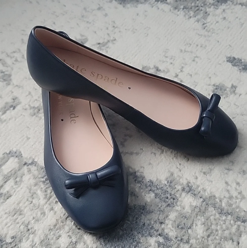 kate spade navy bow ballet flats - Picture 1 of 8